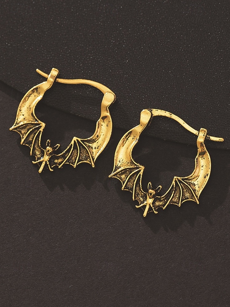 Boucles d'oreilles créoles chauve-souris pour femme, style gothique punk, en alliage, idéales pour les fêtes, les cosplays et les sorties nocturnes. de 2025 ? $7.99 –P9