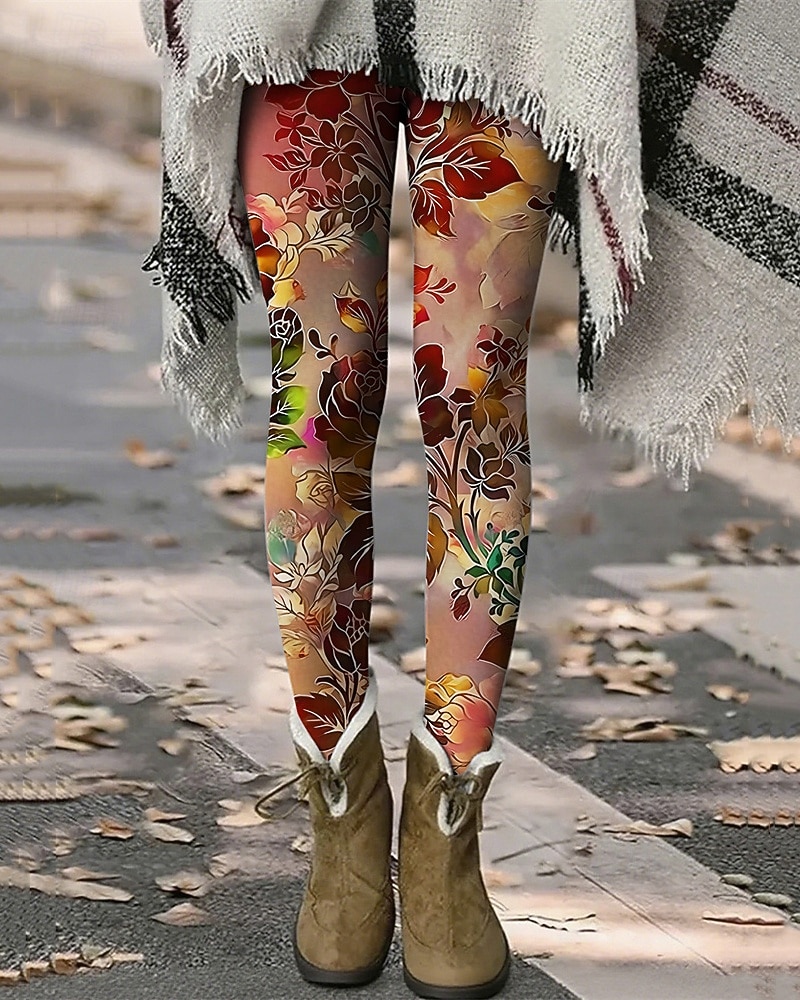 Per donna Pantaloni Leggings Leggings comodi Streetwear Casual Lunghezza intera Vita Alta Floreale Elastico in vita Stampato Traspirabilità Confortevole Elasticizzato Vacanza Streetwear Abbigliamento del 2026 a $20.99 –P1