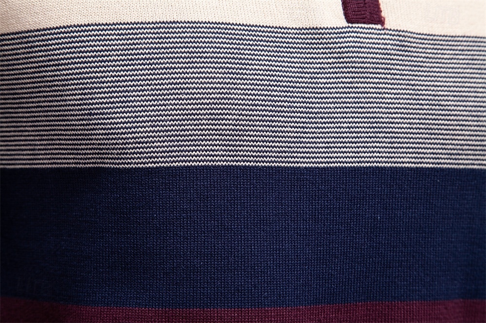 Homme Pull Tricoter Hauts Réguliers Demi-zip Bandes Rayé Col montant ancien Frais École Vacances Vêtement Tenue Printemps Automne Noir Violet S M L de 2025 ? $50.99 –P5