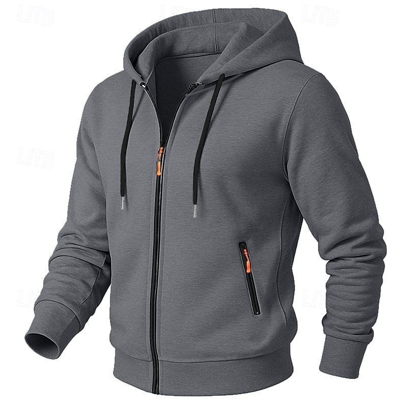 Hombre Sudadera Sudadera con capucha y cremallera completa Sudadera con capucha de lana Sudadera táctica con capucha Negro Azul Marino Gris Claro Gris Oscuro Con Capucha Plano Cremallera Deporte 2025 - $23.99 –P4