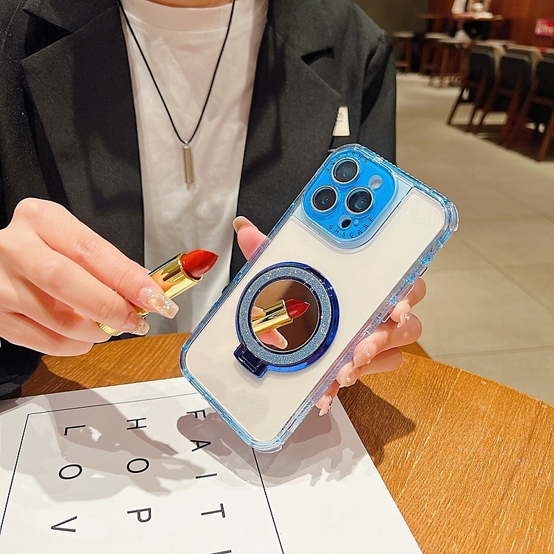 2025年 電話 ケース 用途 16 15 14 Pro Max Plus 16e 13 Pro Max バックカバー ミラー キックスタンド 耐衝撃 レトロ風 TPU PC コレクション – $11.99 –P10