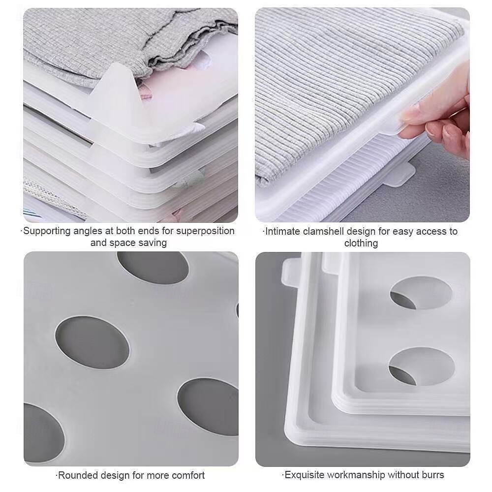 Складная доска для хранения одежды из 5 предметов, складной органайзер для рубашек в шкафу, легко складывающаяся доска для хранения футболок, брюк и топов, инструмент для экономии места при 2026 - $15.99 –P6