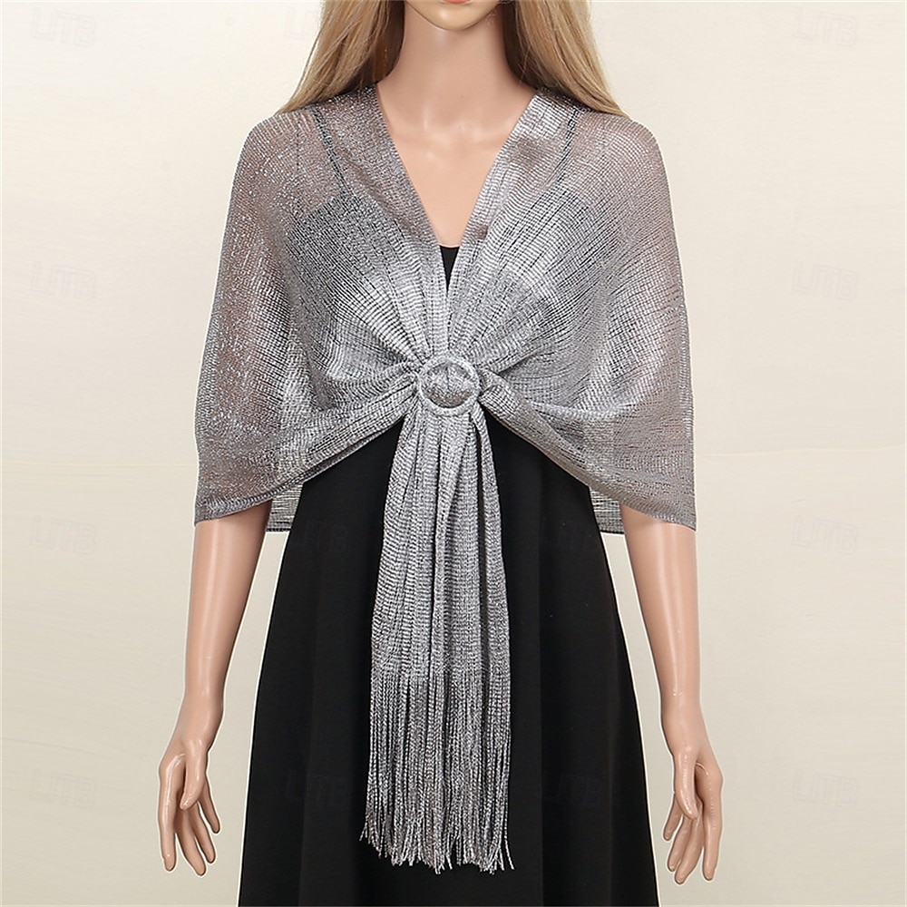 sjal og sjal til aftenkjoler - kvinner glitrende bryllup formelt elegant pashminasjal for kvinner 2025 - $23.99 –P13