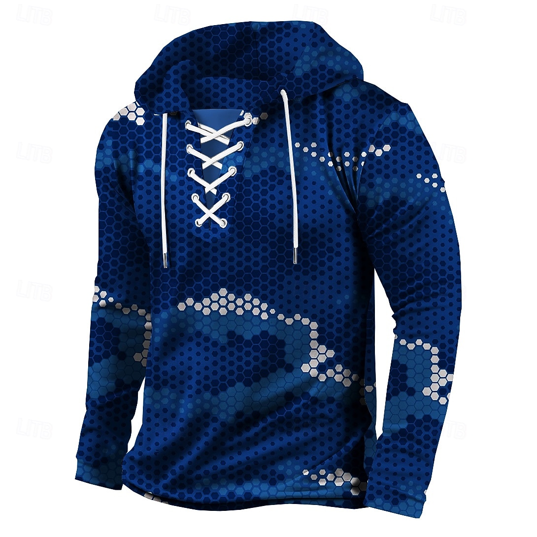Herren Tarnung Kapuzensweatshirt Pullover Klassisch Militär Mit Kapuze Jagd Blau Grün Kordelzug Herbst Winter Designer 2025 - $26.99 –P4