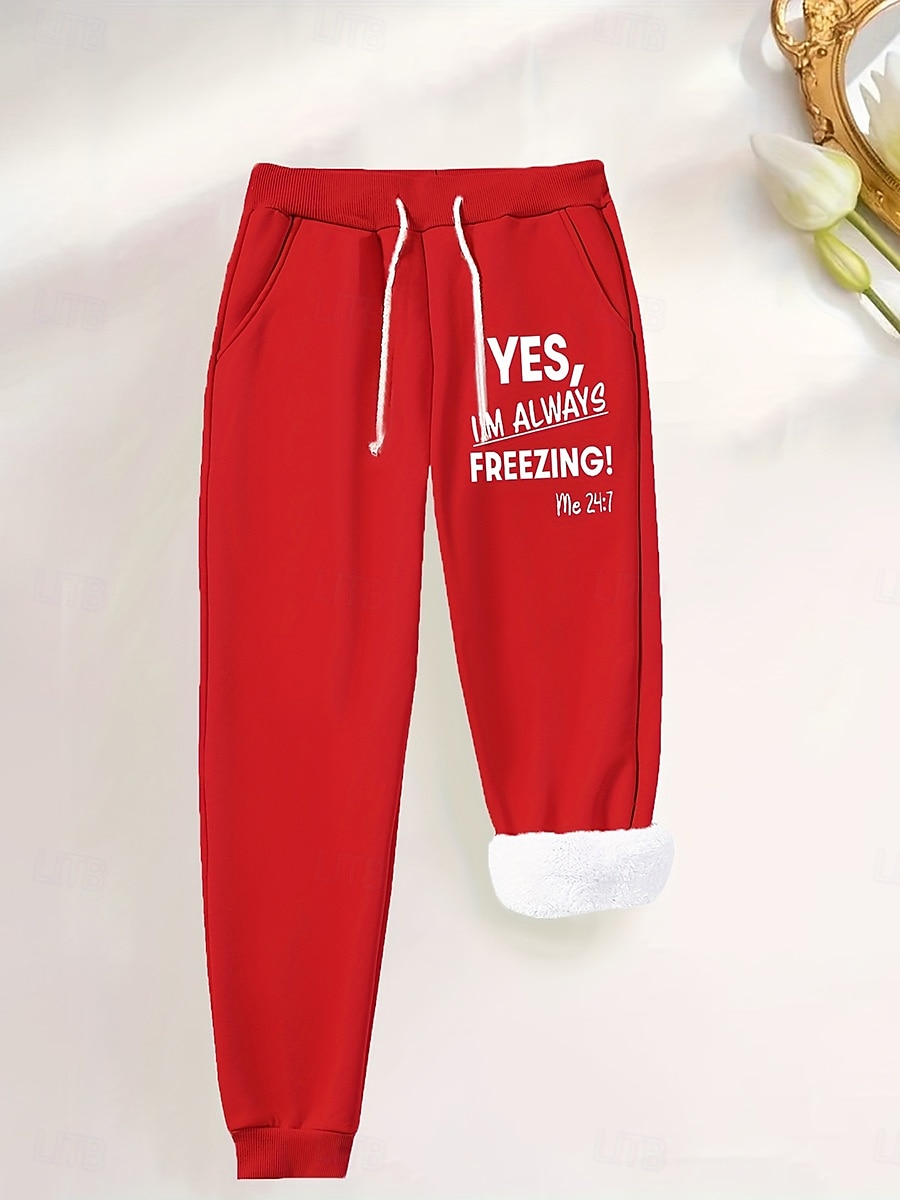 Per donna Pantaloni da tuta Pantaloni in Pile Pantaloni in piuma Vintage Casual Lunghezza intera Vita Alta Grafico Lettera Coulisse Micro-elastico Quotidiano Casa All'aperto Nero Rosa Rosso Blu del 2026 a $24.99 –P3