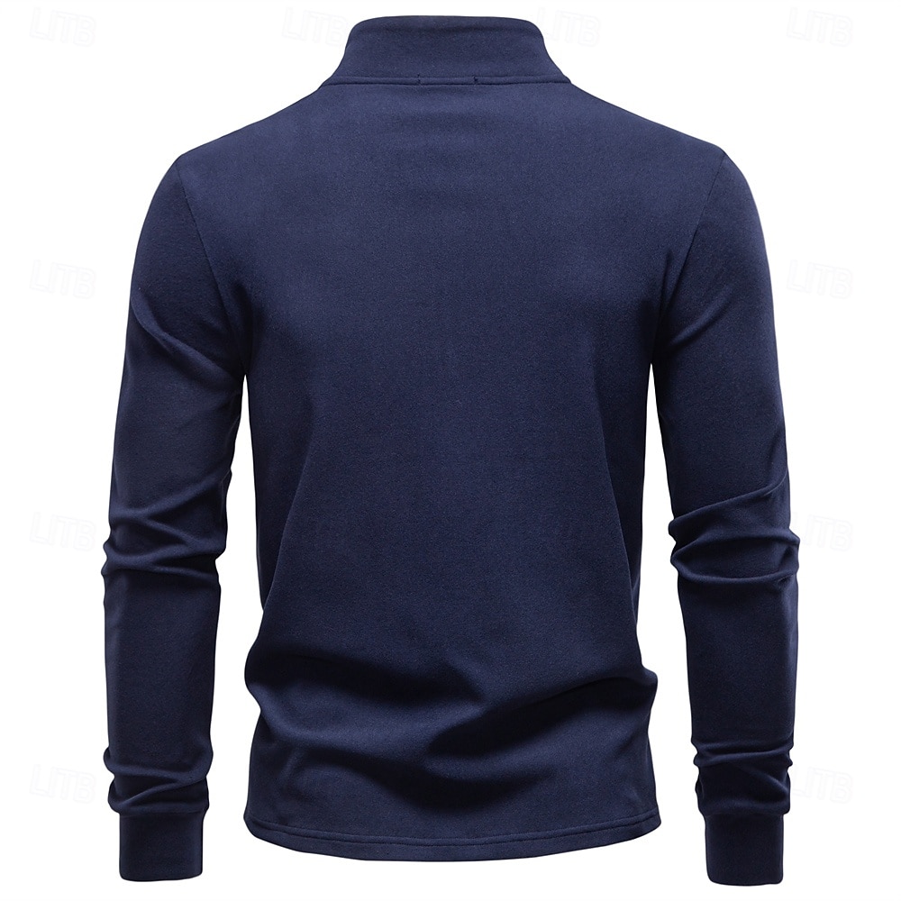 Per uomo Felpa con zip corta Nero Blu marino Blu Verde Cachi Collo Alto Semplice Lavoro Sport & Outdoor Casuale senza stampa Cool Casual Maglione Primavera Autunno Abbigliamento Felpe con cappuccio del 2026 a $26.99 –P30