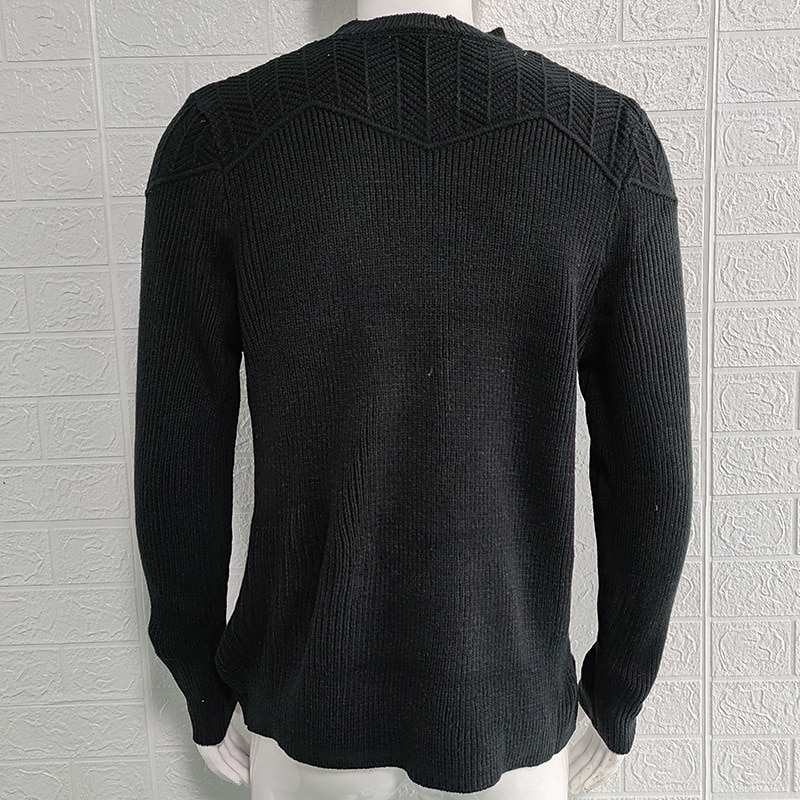 Herren Pullover Strickpullover Gerippt Stricken Normale Oberteile Gestrickt Einfach Rundhalsausschnitt Mode Basic Urlaub Alltagskleidung Bekleidung Herbst Winter Schwarz Grau S M L 2026 - $36.99 –P6