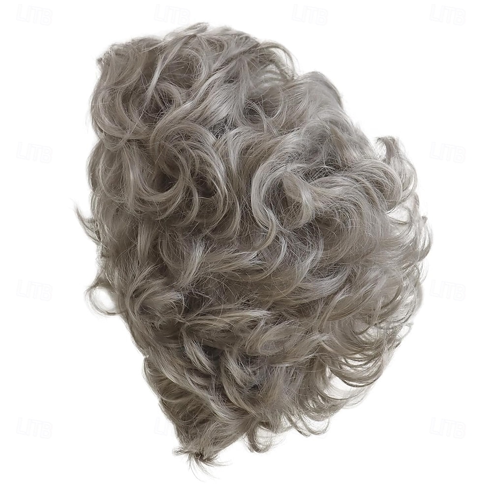 Короткие парики с пикси для женщин пожилого возраста, серебристо-серые многослойные парики с челкой, синтетические волнистые кудрявые парики для пожилых женщин, на каждый день, для вечеринок, для 2026 - zł81.98 –P5