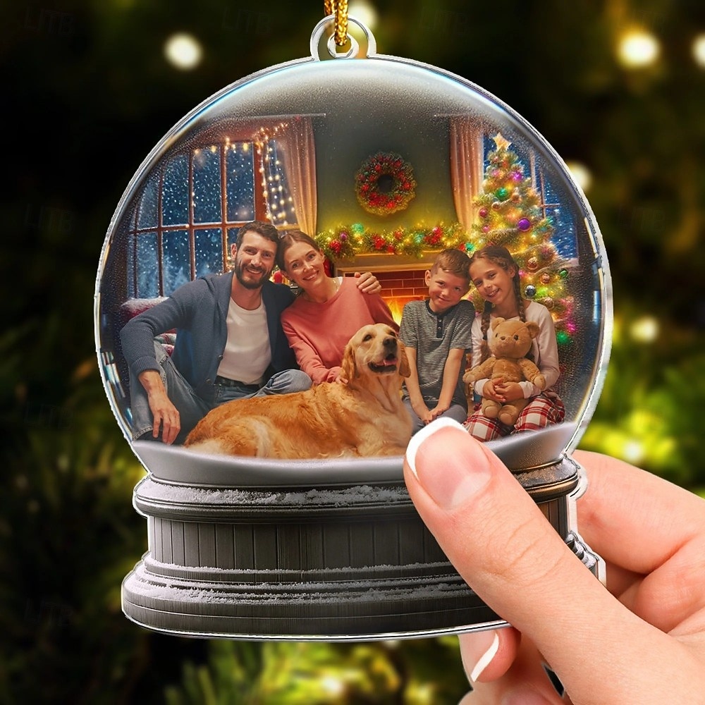 Personlig familiebilde julepynt tilpasset akryl 2D julegaveide til familie/par juletrepynt dekorasjon hengende anheng 2025 - $10.99 –P2