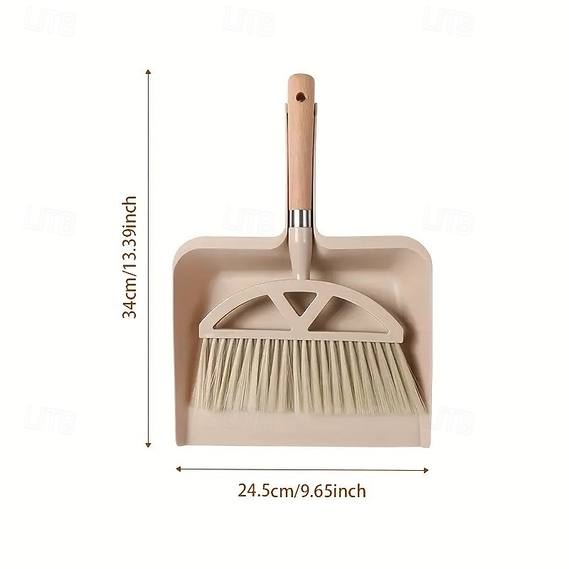set scopa e paletta con manico in legno, kit di pulizia compatto per divani, tavoli e piccoli spazi del 2025 a $15.99 –P6