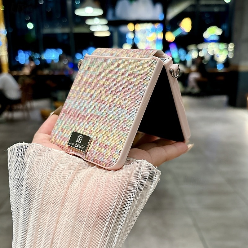 телефон Кейс для Назначение SSamsung Galaxy Z-флип 7 Z-флип 6 Z Flip 5 Z Flip 4 Кейс на заднюю панель с ремешком Защита от удара Ретро ТПУ Кожа PU 2025 - $12.99 –P11