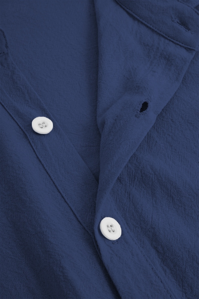 Men's Shirt Linen Shirt Casual Shirt Cotton Shirt Plain Vacation Street Black White Pink Blue Short Sleeve Turndown Summer Clothing Apparel Button-Down 2025 - $17.99 –P1