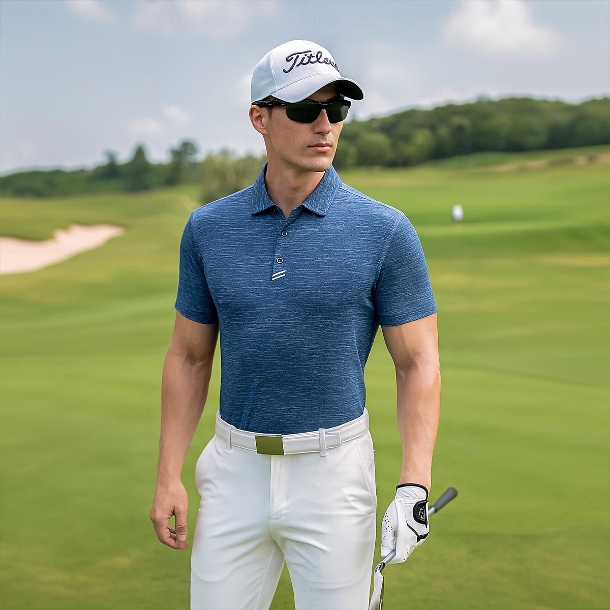 Men's Sports Polo Shirts Golf Shirt Casual Sports Lapel Short Sleeve Fashion Basic Plain Textured Buttons Summer All Seasons Regular Fit Navy Blue Sports Polo Shirts 2026 - $25.99 –P5