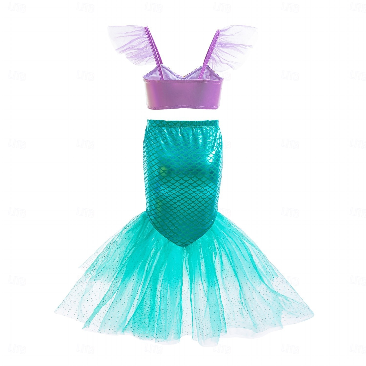 Mädchenkleid Meerjungfrau ärmellos Performance Halloweenkleid Cosplay Kostüm süß Polyester Sommer 4-7 Jahre mehrfarbig blau lila Performance Party Halloween einfache Halloweenkostüme verkleiden 2025 - $39.99 –P4