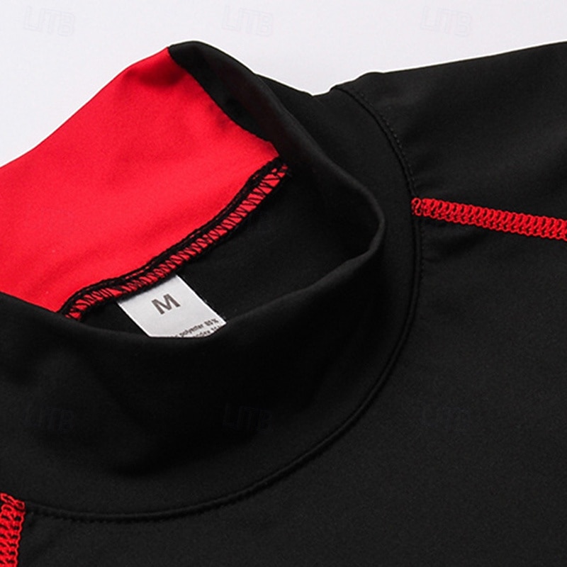 Муж. Компрессионная футболка Базовый слой для тренировок Тренировочные топы Длинный рукав Верхняя часть Одежда для спорта и отдыха Осень Однотонный Быстровысыхающий 2025 - $21.99 –P14