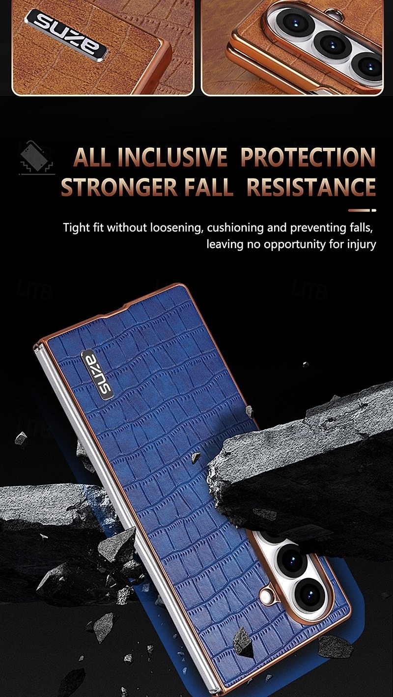 телефон Кейс для Назначение SSamsung Galaxy Z-образный сгиб 7 Z-сгиб 6 Z Fold 5 Z Fold 4 Кейс на заднюю панель Защита от удара Ретро ТПУ Кожа PU 2025 - $13.99 –P3