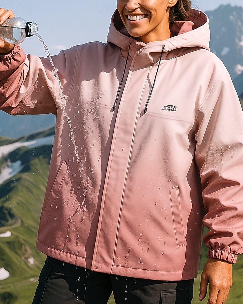 Dam Vindtät jacka Softshelljacka Vandringsjacka Utomhus Vattentät Vindtät Vandringskläder Vandringskläder Vår Höst Överdelar Camping / vandring / grottforskning Löpning Lutning Svart Rosa Blå 2025 - $52.99 –P1