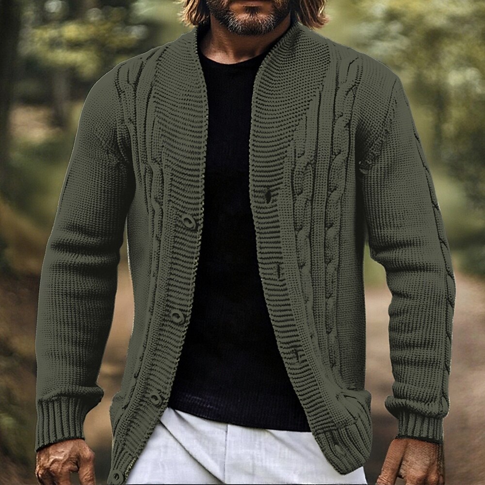 Herren Strickjacke Kurzer Pullover Strickpullover Gerippt Kurz gestrickt Stricken Normale Oberteile Stricken Kabel Einfarbig Stehkragen Mode Klassisch Urlaub Alltagskleidung Bekleidung Herbst Winter 2026 - $50.99 –P5