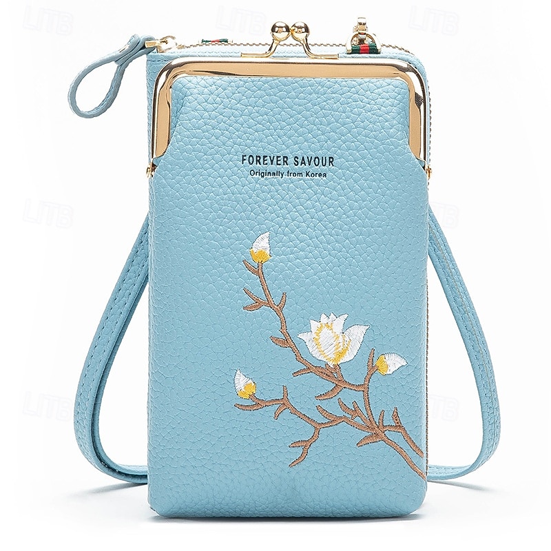 Portafoglio a tracolla da donna con porta cellulare, elegante mini borsa a tracolla ricamata, borsa da donna multifunzionale, piccola borsa a tracolla alla moda casual per l'uso quotidiano del 2025 a $17.49 –P11