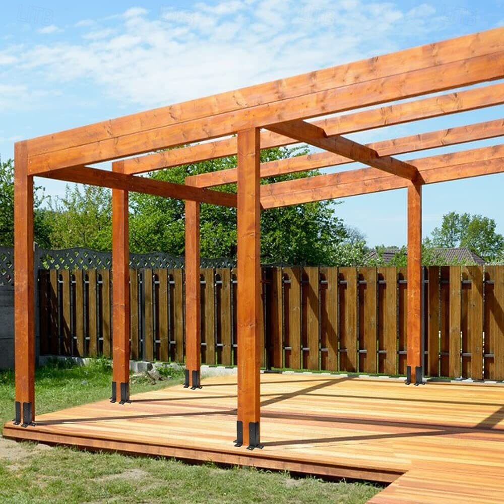 Ensemble de supports d'ancrage réglables pour poteaux de terrasse de 1,5 x 1,5, 2 x 2, 2 x 4 et 4 x 4, support en métal lourd pour clôture en bois et gazebo de 2025 ? $9.49 –P10