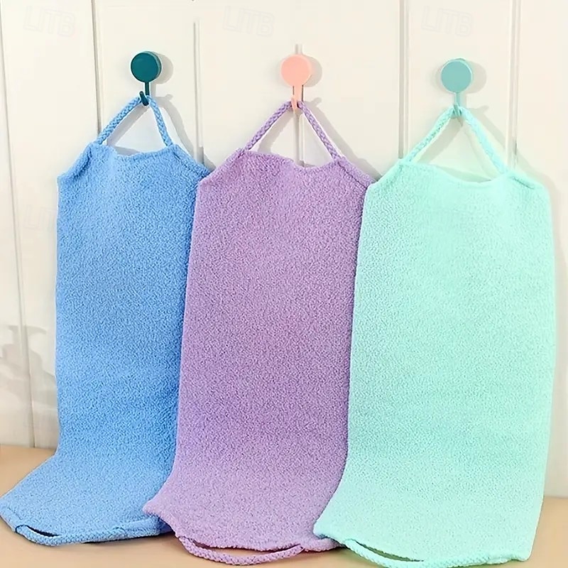 Lot de 4 serviettes exfoliantes pour le dos - lingettes nettoyantes extra-longues avec tissu exfoliant doux, exfoliation douce pour les zones difficiles d'accès, durables, couleurs vives, conception à de 2025 ? $14.99 –P5