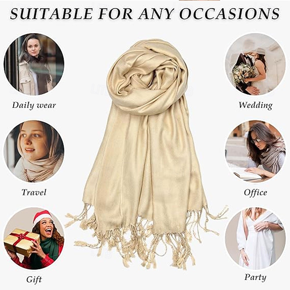 Achillea Soft Silky Pashmina Scarf for Women  Shawl Wrap for Evening Dresses Bridesmaids Weddings & Everyday Wear 2026 - $16.49 –P5