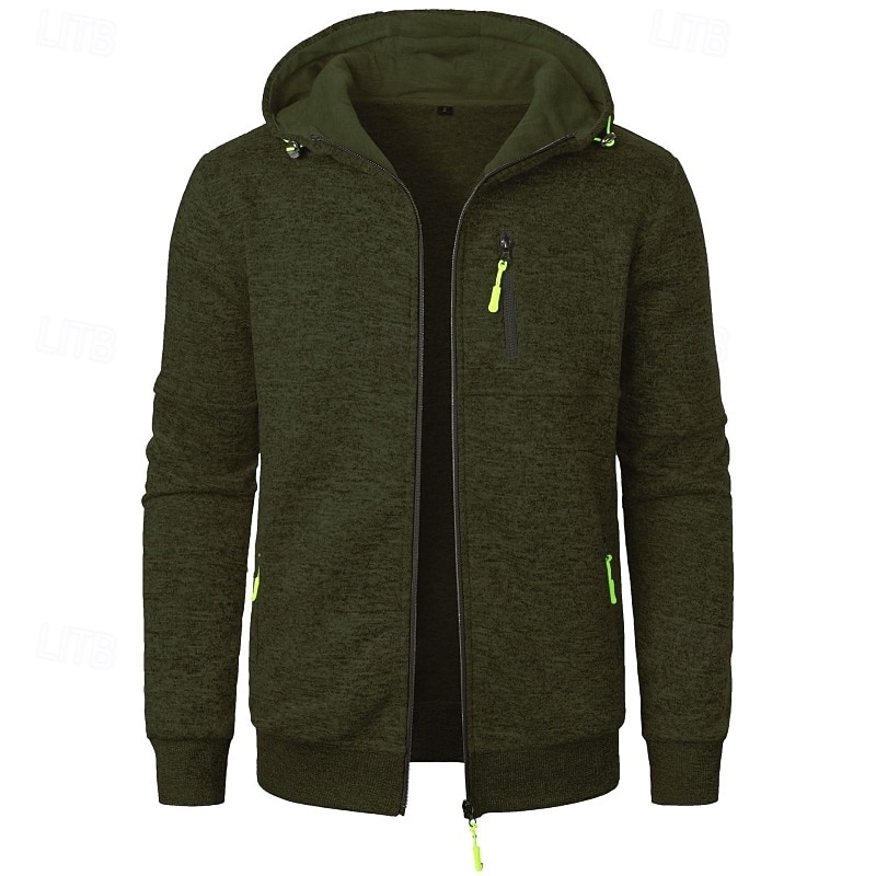 Homme Sweat à capuche Sweat à capuche zippé intégral Sweat à capuche tactique Rouge vin Bleu Denim Noir Vert Véronèse bleu marine À capuche Uni Fermeture éclair Sport & Loisir Occasionnel Quotidien de 2025 ? $23.99 –P6