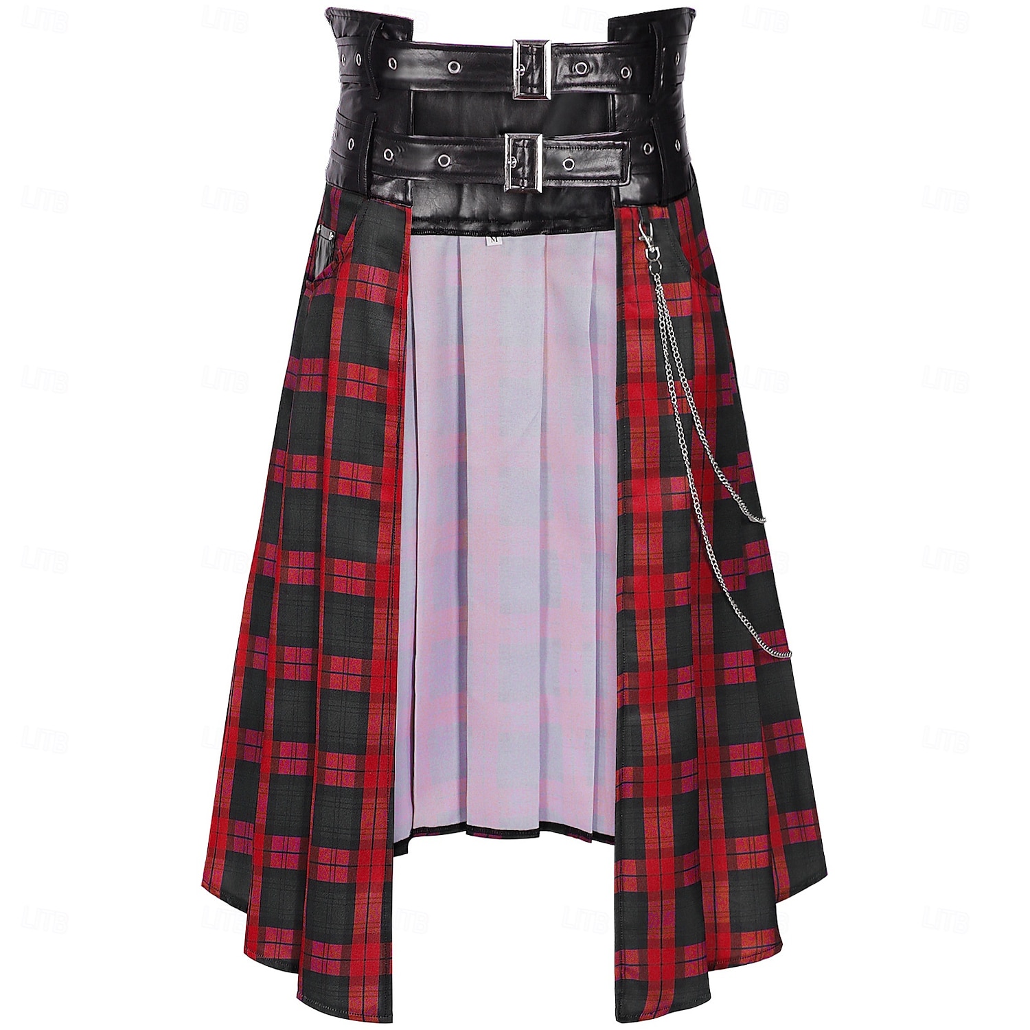 Retró Punk és gótika Steampunk Szoknya Kockás Jelmez Férfi Álarcos mulatság Farsang Halloween Felnőttek 2025 - $52.99 –P4