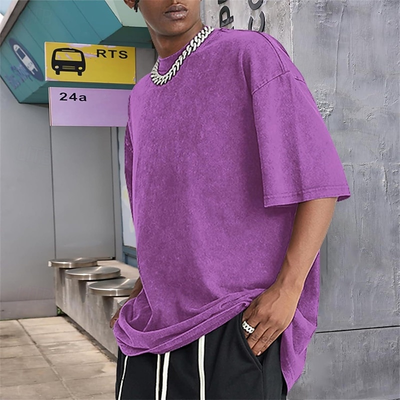 Herre T skjorte T-skjorter Kortermet skjorte T-skjorte Kortermet Crew-hals Sommer عادي Mote Designer Grunnleggende Klassisk Feriereise Gate Ut på byen Aprikos Svart Blå Topp T-skjorte for menn 2025 - $16.49 –P3