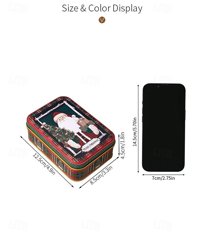 Kerstkoekjesblikken met deksels om cadeau te geven, kerstblikken, mini metalen doos met deksel, vakantie snoep, koekjesopslag, geschenkverpakking, feestelijke feestgunst, lege container 2025 - $5.99 –P4