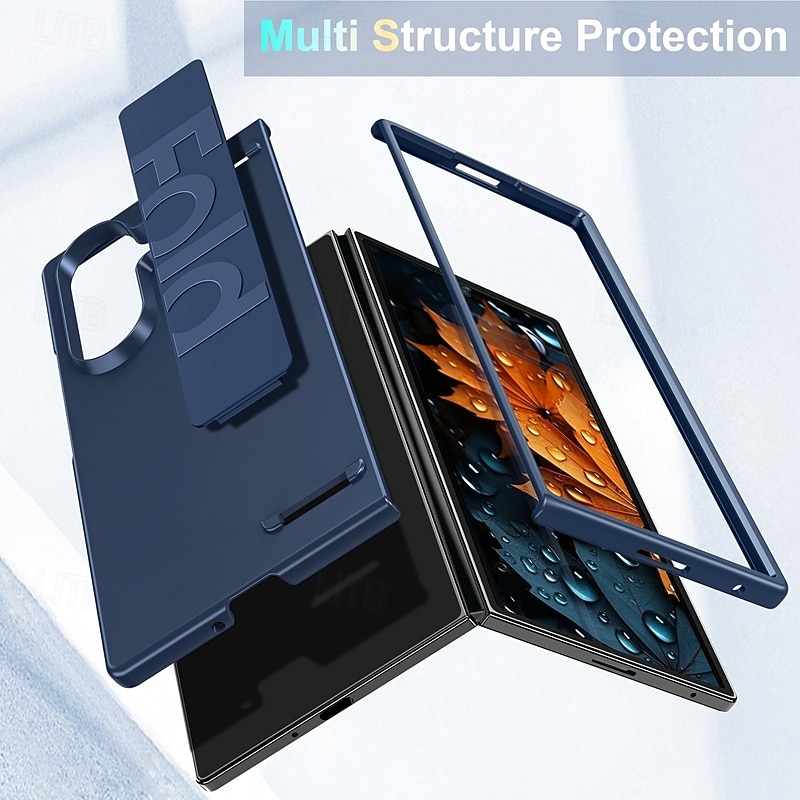 Phone Case For Samsung Galaxy Z Fold 7 Z Fold 6 Z Fold 5 Z Fold 4 Back Cover with Wrist Strap Shockproof Retro Silicone 2025 - $13.99 –P6