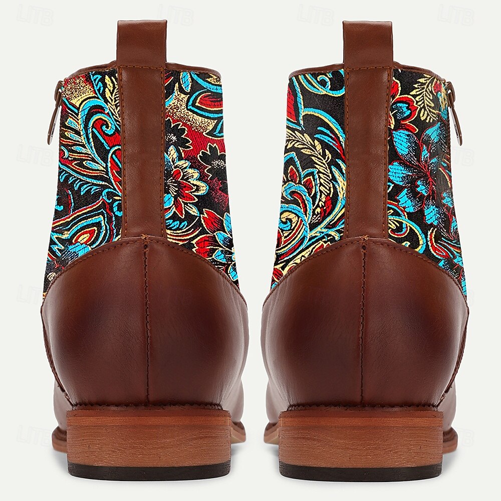 Homens Botas Caminhada Pele PU Tecido Jacquard Confortável Antiderrapante Respirável Botas / Botins Com Cadarço Marron Outono Inverno de 2025 por $46.99 –P6
