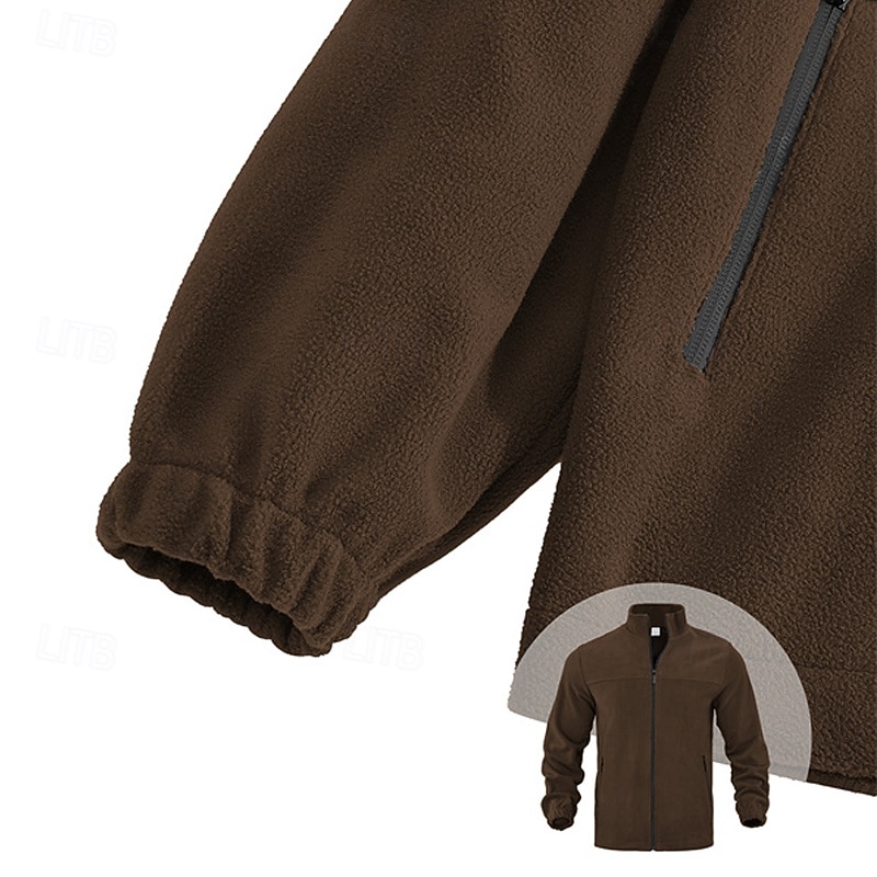 Per uomo Giacca Invernale Giacca in Pile Giacca Casual Vacanza Quotidiano Calore Termico Tasca Pile Autunno Inverno Semplice Moda Streetwear Collo alla coreana Regolare Nero Avorio Viola Arancione del 2025 a $33.99 –P7