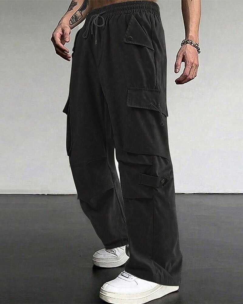 Per uomo Pantaloni Cargo Pantaloni Coulisse Elastico in vita Multi-tasche Semplice Indossabile All'aperto Quotidiano Campeggio & Escursionismo Moda Classico Nero Verde militare del 2025 a $25.99 –P14