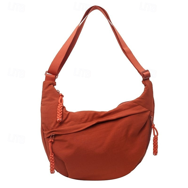 Dámská módní jednobarevná nylonová crossbody kabelka hobo, vodotěsná, lehká, ležérní, taška přes rameno, stylová, vysoce kvalitní, odolná, moderní, každodenní kabelka 2025 - $18.99 –P12