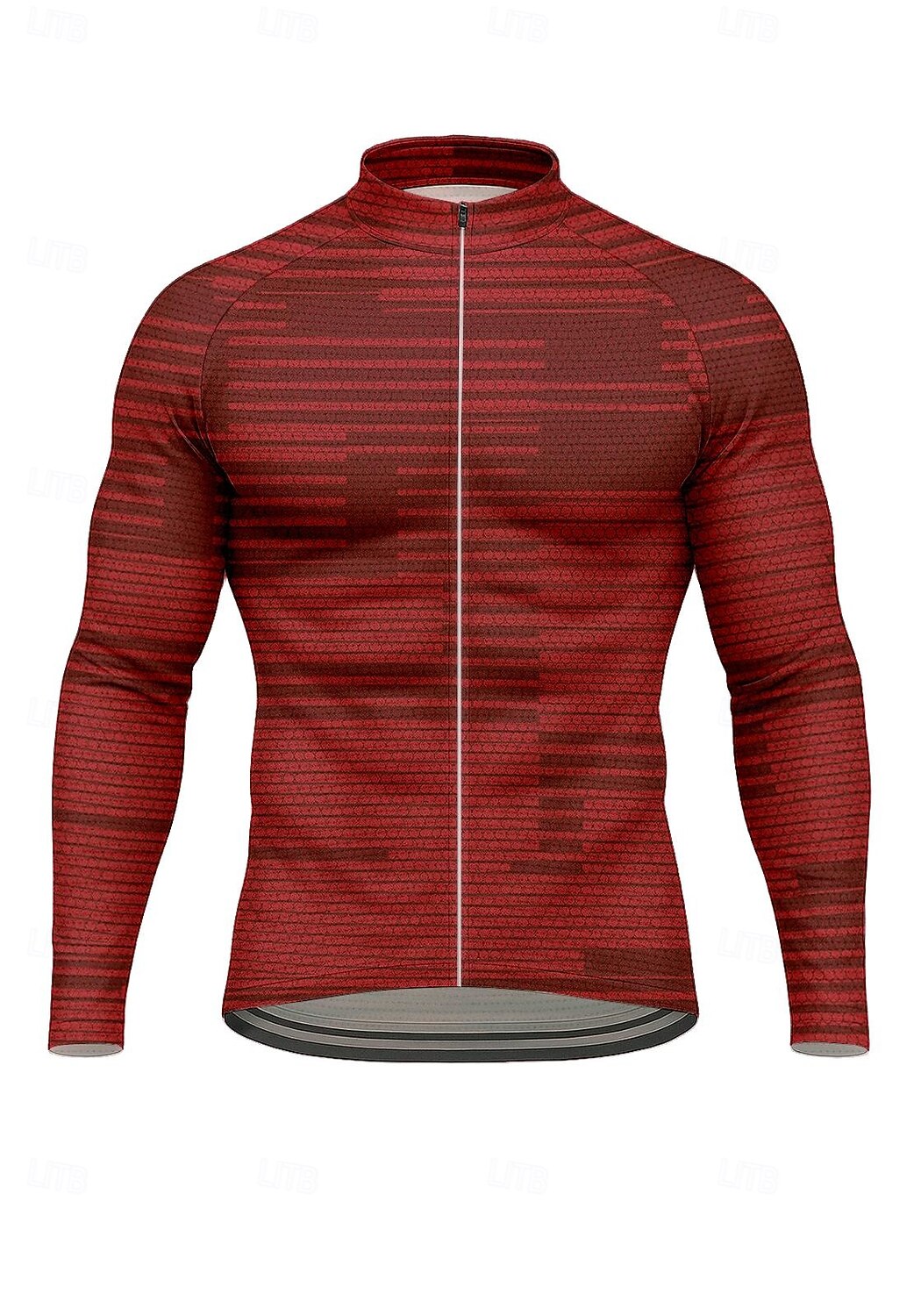 Voor heren Tops Wielrenshirt Grafisch Geometrisch Abstract Lange mouw Fietsen Shirt Kleding Bovenlichaam met 3 achterzakken Zon Zonbescherming Sneldrogend Reflecterende strips Sport Rood Kleding 2025 - $34.99 –P1