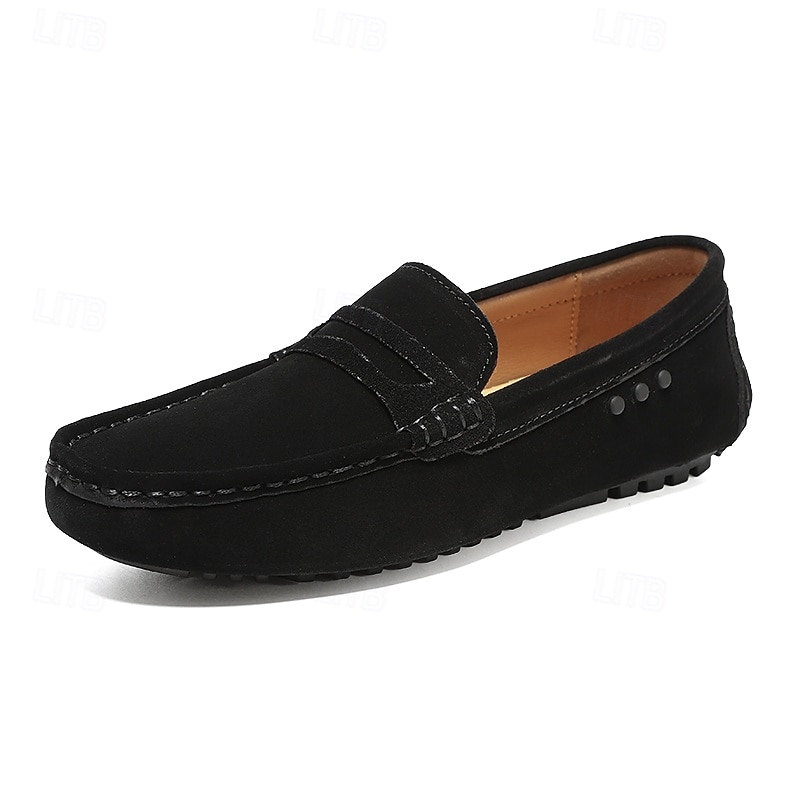 Röda herrloafers i konstläder med slip-on-funktion, lätta, avslappnade mockasiner för arbete, resor och vardagsbruk 2025 - $46.99 –P2
