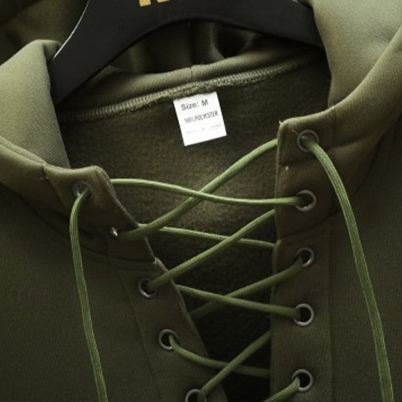 Per uomo Felpa con cappuccio Maglione Felpa con cappuccio in pile Felpa con cappuccio foderata in pile Nero Verde militare Caffè Verde chiaro Grigio Con Cappuccio Semplice Coulisse Sport & Outdoor del 2025 a $23.99 –P6