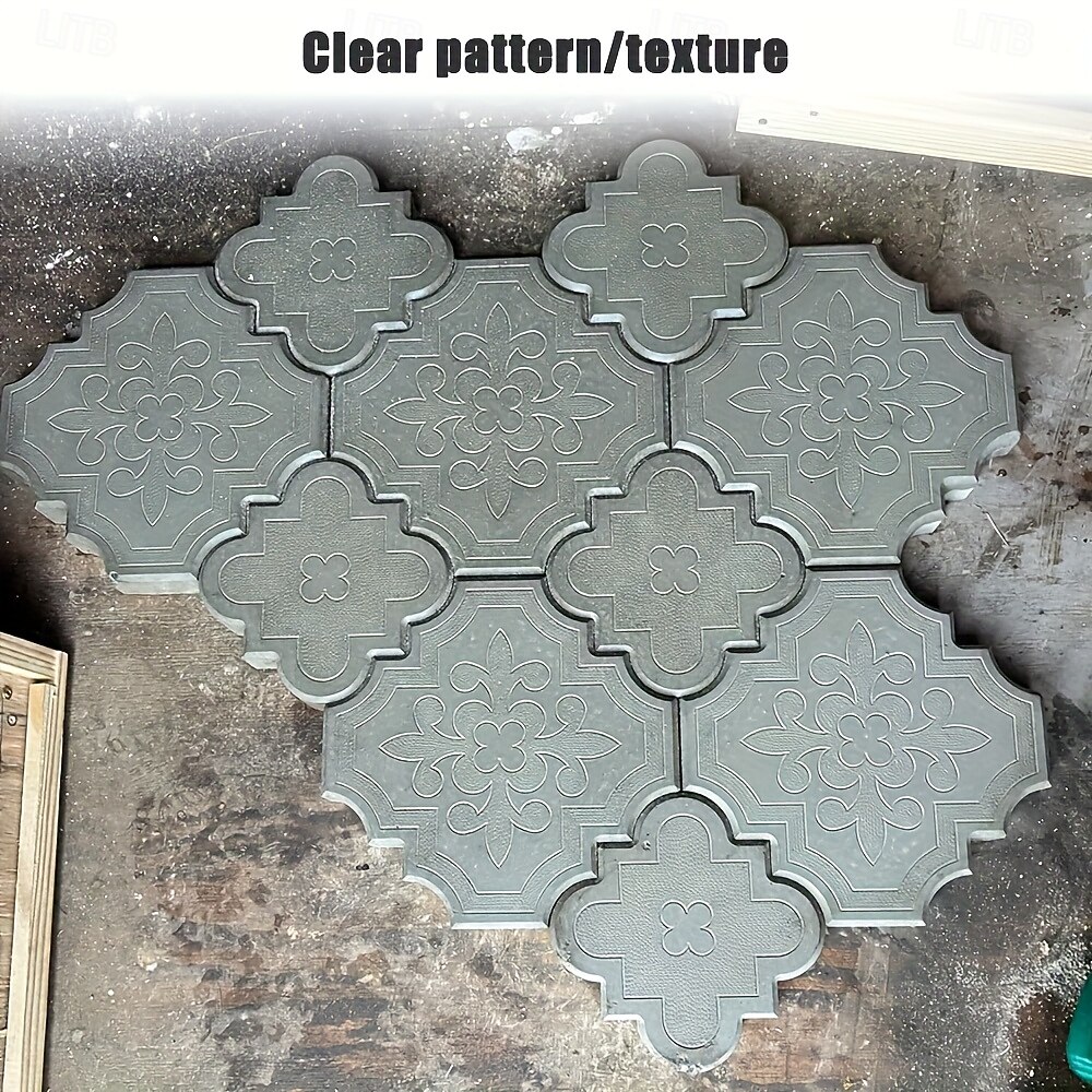 2 красивых пластиковых формы для большой бетонной плитки, бетонная форма для цемента, пластиковая форма для кирпича, бетонная форма для каменной плитки, для создания больших и маленьких замковых 2025 - $26.99 –P5