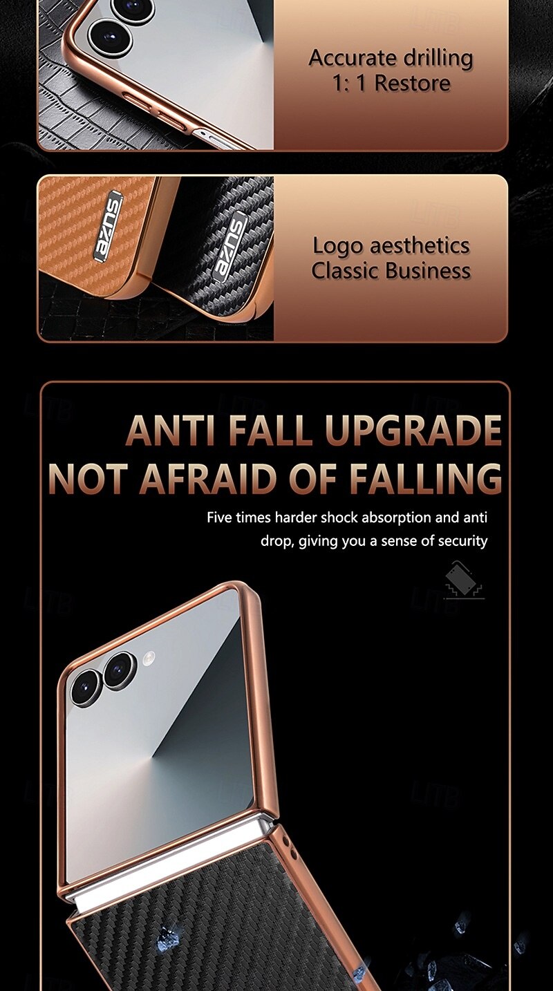 телефон Кейс для Назначение SSamsung Galaxy Z-флип 7 Z-флип 6 Z Flip 5 Z Flip 4 Кейс на заднюю панель Защита от удара Ретро ТПУ Кожа PU 2026 - $14.99 –P3