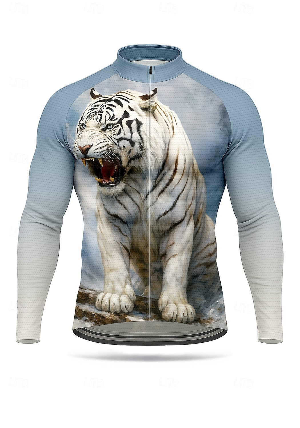 Homme Hauts Maillot de cyclisme Graphique Tigre Motif Animal manche longue Cyclisme Maillot Top avec 3 poches arrière Soleil Protection solaire Écran solaire Séchage Rapide Des sports Bleu Vêtement de 2025 ? $34.99 –P1