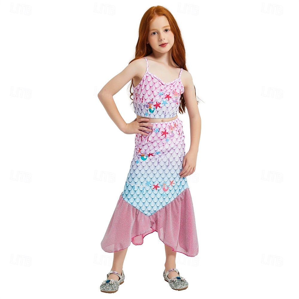 Die kleine Meerjungfrau Kleine Meerjungfrau Prinzessin Meerjungfrau Kleid Themenparty-Kostüm Cosplay Film Cosplay for Mädchen Kinder Karneval Maskerade Party Ferien 2025 - $29.99 –P2