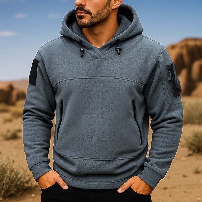 Hombre Sudadera Sudadera con capucha de lana Sudadera táctica con capucha Negro Verde Ejército Gris Oscuro Con Capucha Plano Bolsillo Deporte Casual Diario Ropa de calle Fresco Ropa deportiva Invierno 2025 - $37.99 –P2