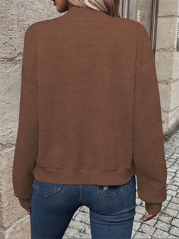 Per donna Cappotto Giacca Casual Confortevole Traspirante Cerniera Tasca Moda Moderno Casual Semplice Uscire Weekend Cerniera Regolare Collo alla coreana Vestibilità regolare Manica Lunga Capispalla del 2025 a $23.99 –P18
