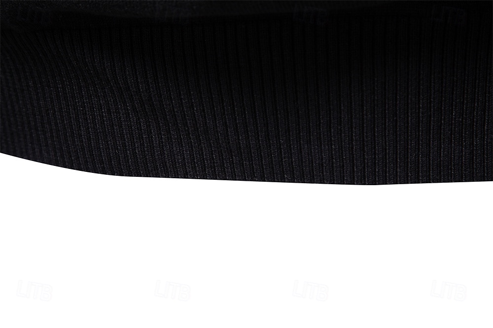 Homens Pulôver Tricotar Tops regulares Half Zip Listas Tecido Colarinho Clerical Legal Pulôver Escola Férias Roupa Primavera Outono Preto Azul Marinho Escuro S M L de 2026 por $53.99 –P7