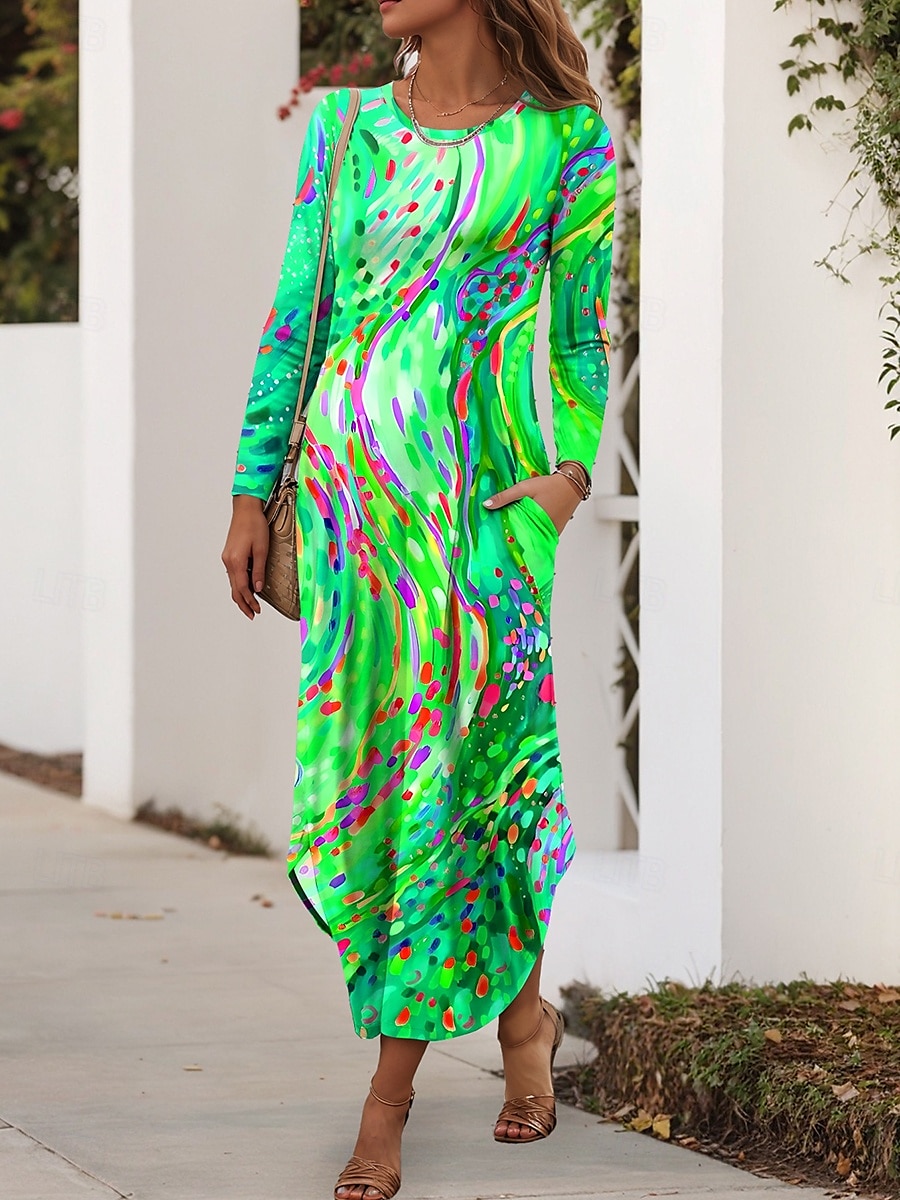 Women's Maxi Dress Sheath Dress T Shirt Dress Tee Dress Vacation Casual  Daily Regular Fit Graphic