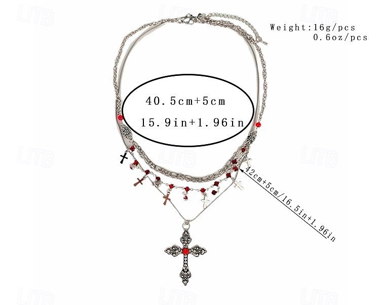 Панк & Готика Ожерелья колье Крест кулон ведьма Вампиры Маскарадный костюм Жен. Хэллоуин Карнавал Выступление Для вечеринок Повседневные Взрослые 1 ожерелье Все сезоны 2026 - $9.99 –P1
