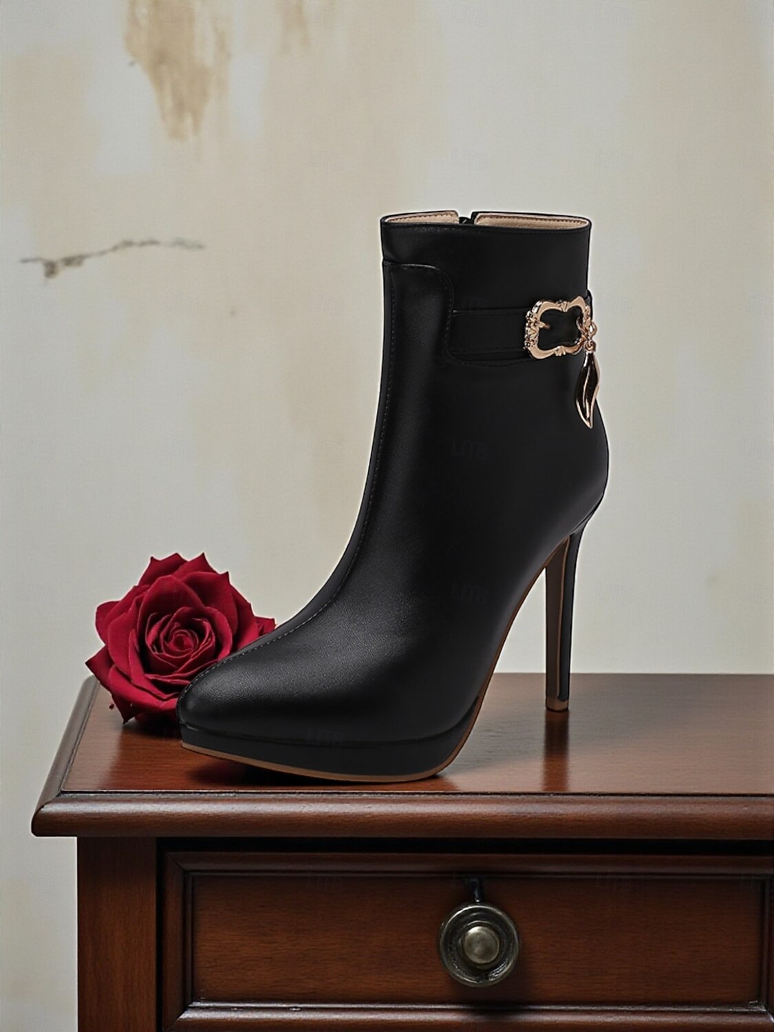 Botas femininas de salto alto com fivela decorativa - elegantes botas de salto agulha com bico fino para uso casual de negócios e moda urbana de 2025 por $54.99 –P9