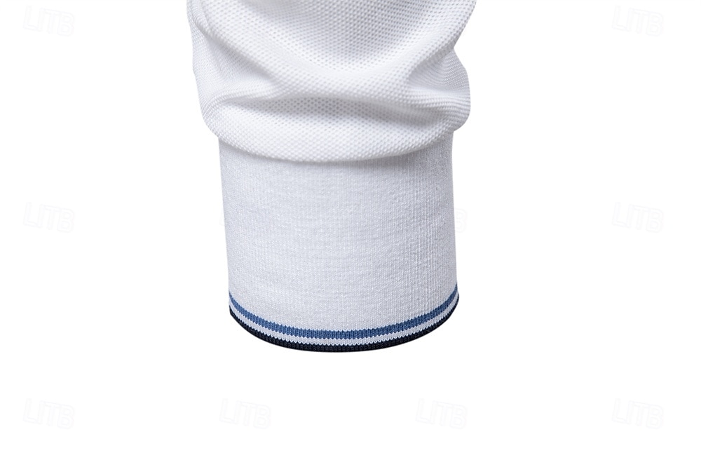 Hombre Polo Trabajo Negocio Cuello Vuelto Manga Larga Ocio Cómodo Plano Bloque de Color Puro Todas las Temporadas Ajuste regular Rojo rubí Negro Blanco Azul Marino Oscuro Gris claro Verde Ejército 2026 - $22.99 –P34