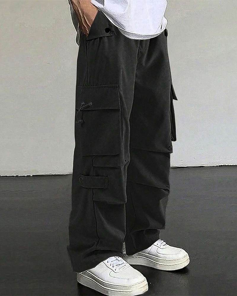 Per uomo Pantaloni Cargo Pantaloni Coulisse Elastico in vita Multi-tasche Semplice Indossabile All'aperto Quotidiano Campeggio & Escursionismo Moda Classico Nero Verde militare del 2025 a $25.99 –P13